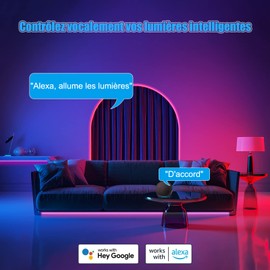 Diyife WiFi LED Strip [App/Speaker Control], 5 m RGB LED Strip, 150 LED Cuttable Light Strip with Time Function, Music & Voice Sync to TV, Party, Kitchen, Playroom [Energy Class A+++]