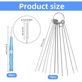 20 Pcs Shower Head Cleaning Brushes with 10 Pcs Picks, Multiszie Shower Head Cleaner Remover Tool Kit for Unclogging Unclogger Mini Small Hole Tiny Nozzle Pore Gaps