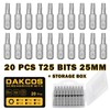 DAKCOS 20 Pcs T25 Screwdriver Bits Set, 1/4 inch Tamper