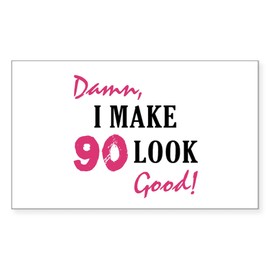 CafePress Hot 90Th Birthday Rectangle Sticker Rectangle Bumper Sticker Car Decal