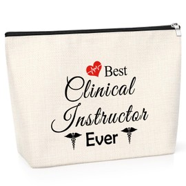 Clinical Instructor Gift Makeup Bag Instructor Gift for Women Clinical Instructor Appreciation Gift from Student Thank You Presents for Clinical Instructor Nurse Professor Mentor Travel Cosmetic Pouch