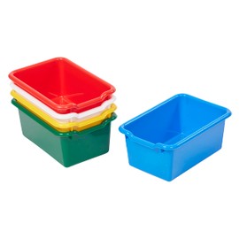 ECR4Kids Scoop Front Storage Bin, Multipurpose Organization, Assorted, 5-Piece