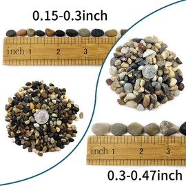 SHIZWU 5LB Aquarium Gravel, 1/4" Pea Gravel for Fish Tank, Small River Rocks for Garden Decoration, Landscaping, Vase Filling, Flower Pot Paving