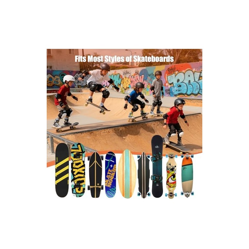 Skateboard Wall Mount Rack — Horizontal Multi-Board Display Shelf &