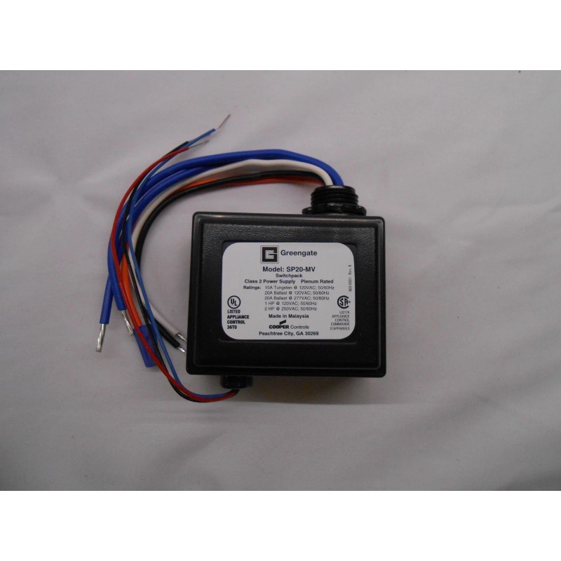 GREENGATE COOPER CONTROLS GREENGATE SP20-MV SP20MV SWITCHPACK 120/277V 20A