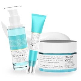 Judith Williams Cosmetics Hyaluron Aktiv Hydration Set – Pflegeset 3-teilig – Serum, Augencreme & Tagescreme mit Hyaluronsäure – intensive Feuchtigkeitspflege bei Trockenheit & Falten – 95 ml