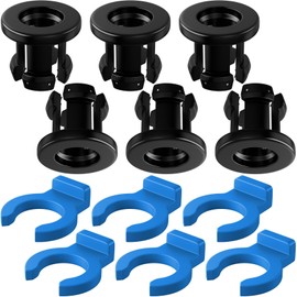 Winsyison 12pcs Bowden Tube Coupler, Plastic Bowden Collet and Clip Set, Collet Clamp Clip for 3D Printer Accessories- Black & Blue