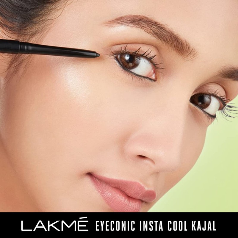 Lakme Eyeconic Insta Cool Kajal, Black, Cooling Kohl Liner with