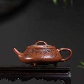 Handmade Zisha Teapot, Segmental Clay Chinese Yixing Purple Clay Tea Pot 200cc, Chinese Kungfu Brew Infuser Loose Leaf Tea
