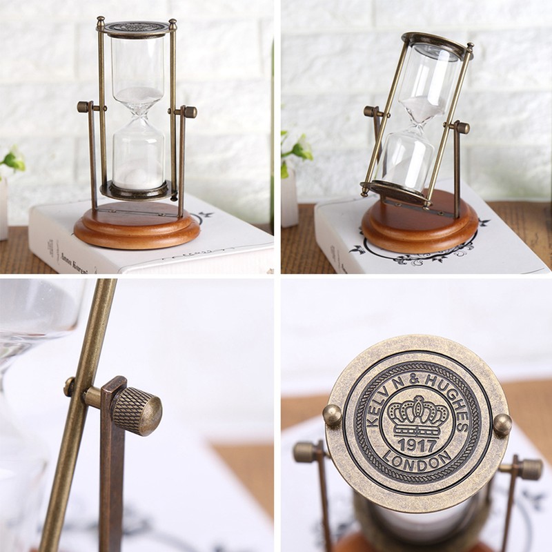 15 Minutes Metal Rotating Sand Glass Timer Clock Hourglass Table
