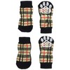 ranzyu (L 'Ange) Pet Socks 4 Pairs Set Check Beige