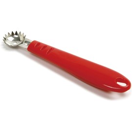 Norpro Descorazonador de Frutas de Acero Inoxidable, Rojo y Acero Inoxidable, 12 cm