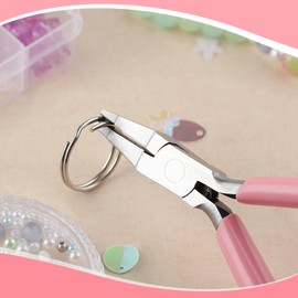 LEONTOOL Mini Split Ring Pliers Jump Ring Pliers for Jewelry Making 5 Inches Jump Loops Opener Precision Jewelry Making Tools for Split Rings Key Chain Earrings Crafting