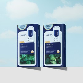 Mediheal Derma Plus Hydrating Soothing Mask Pack 2 Types 20 Sheets (Cica + Houttuynia)
