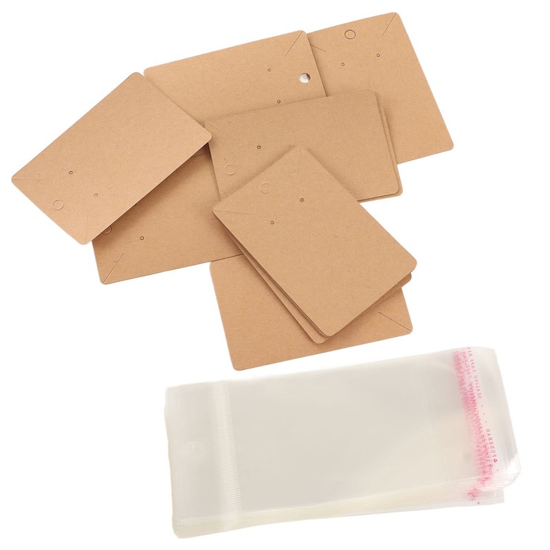 Tarjetas para Pendientes, 100 Juegos de Embalaje de Papel Kraft,