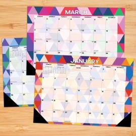 Willow Creek Press Modern Geometric 2026 17" x 12" Small Monthly Deskpad