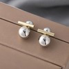 Two Tone Teardrop Stud Earrings for Women Gold Silver Front