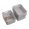 BINO | Woven Plastic Basket | Small (Natural Grey), 5-Pack