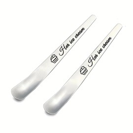 Couples Gifts for Him and Her Ice Cream Spoons Matching Anniversary Couple Gifts for Boyfriend Wife Wedding Gift for Husband Couple Engagement Gifts for Him Her Couples Dessert Spoons Set of 2