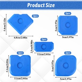 10 PCS Silicone Caulking Tool Set, Sealant Finishing Tool, Caulk Remover Tool, Portable Sealant Scraper, Reuse Grout Scraper for Kitchen Bathroom Floor Window Sealant Sealing Sink Joint (Blue)