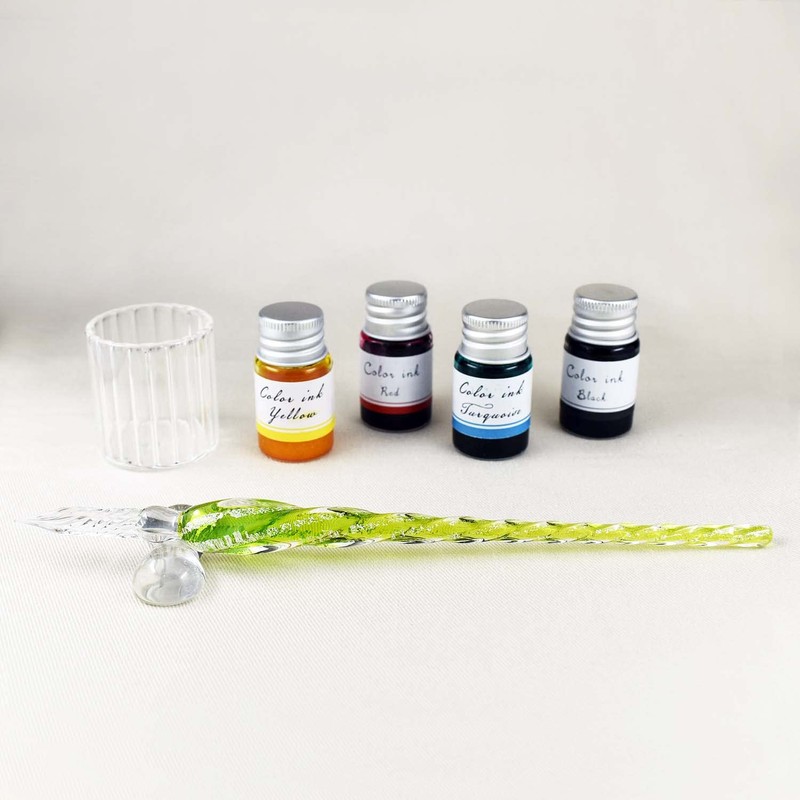 Falkart Cute Handmade Glasswork Glass Pen GR 4 Color Pen