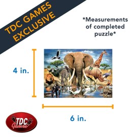 TDC Games World’s Smallest Jigsaw Puzzle, African Oasis – Mini Puzzles, Small Challenging Travel Art Puzzle for Adults, 200+ Pieces, 6 x 4 inches