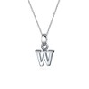 ABC Capital Block Letter Alphabet W Initial Pendant Necklace For