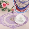 sourcing map Retro Lace Placemat 12x16-in Oval Embroidered Table Place