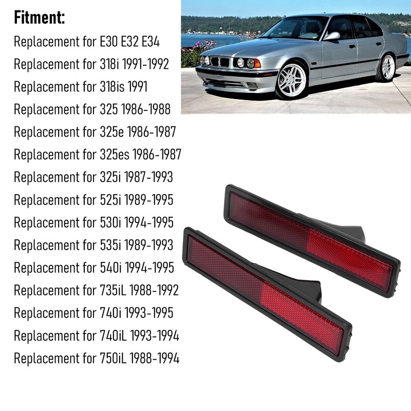 Acouto Front Side Marker Light Covers 63141377849 for E30 E32