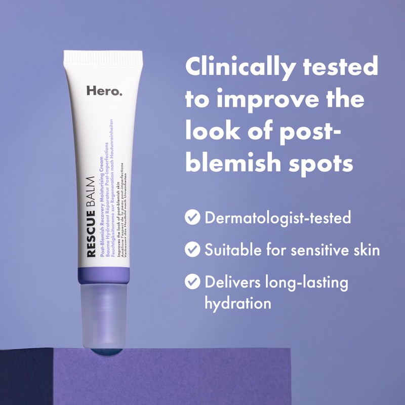 Hero Cosmetics Rescue Balm Post-Blemish Recovery Cream, Nourishing and Hydrating