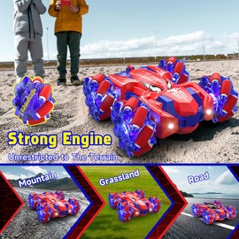 Spider Remote Control Car - Double Sided RC Stunt Car Outdoor Toys For Kids, 360° Flip 4WD Rechargeable Race Car, Girls Boys Gifts, 360° Rotating RC Stunt Car, Outdoorfun, Kids Stuff For Boys, Back to School:_Rotating Car