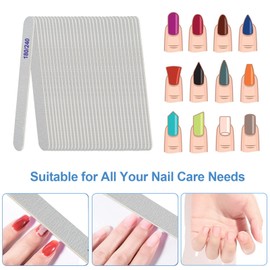 Nail Files (24 Pack), 180/240 Grit Wooden Emery Board Nail File Double Sided Emory Fingernail Files for Natural Nails Professional Reusable Manicure Pedicure (24 Pcs Rectangle 180/240 Grit)
