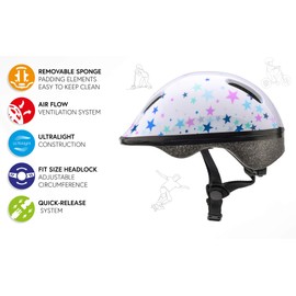 meteor Helmet For Baby Kids Toddler Childrens Boys Cycle Safety Crash Helmet Small Sizes For Child MTB Bike Bicycle Skateboard Scooter Hoverboard Riding Lightweight Adjustable Breathable KS06