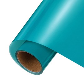 sourcing map Light Blue Heat Transfer Vinyl, 12 Inch x 5ft Iron-on Vinyl Roll for Decal Cutting, Signs, Scrapbooking, DIY Craft, Home Decoration