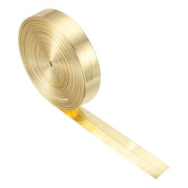 sourcing map Faux Leather Strips 0.6" Wide 197" Long Metallic Flat PU Leather Belt Strip Cord Soft Straps for Crafts Diy Sewing Traction Ropes, Gold