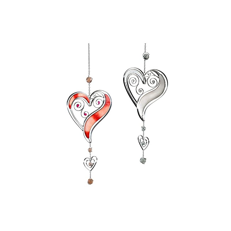 Formano Tiffany Window Hanging Heart Hanging Decorative Hanging Glass Picture
