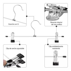 Kirotla 30 Perchas Con Clip Antideslizantes Gancho Giratorio Percha