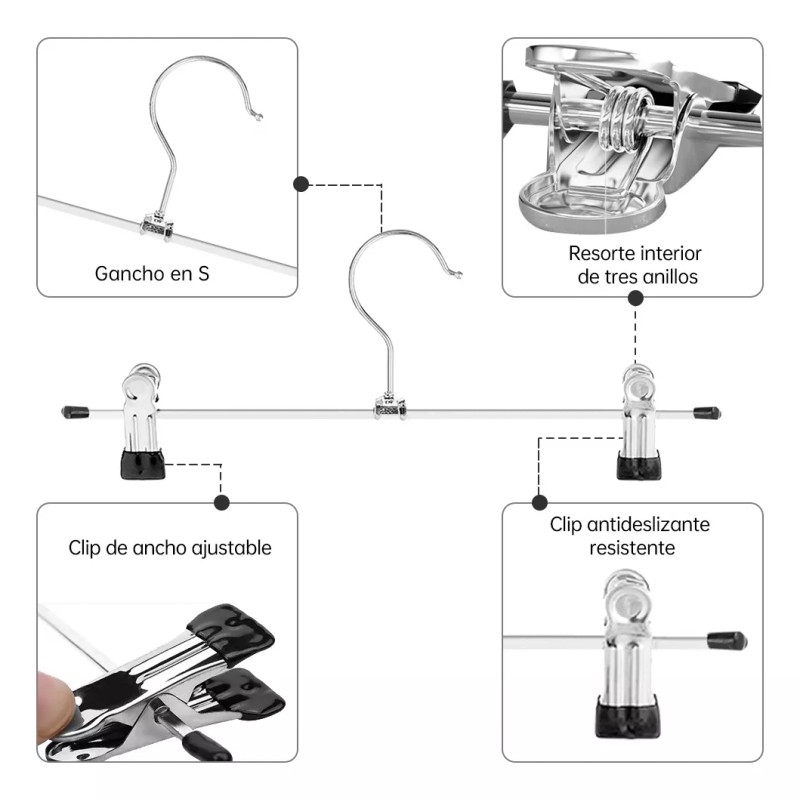 Kirotla 30 Perchas Con Clip Antideslizantes Gancho Giratorio Percha