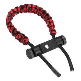 PATIKIL Archery Bow Wrist Sling, Adjustable Compound Braided Wrist Strap for Bow Target Shooting, Red Black