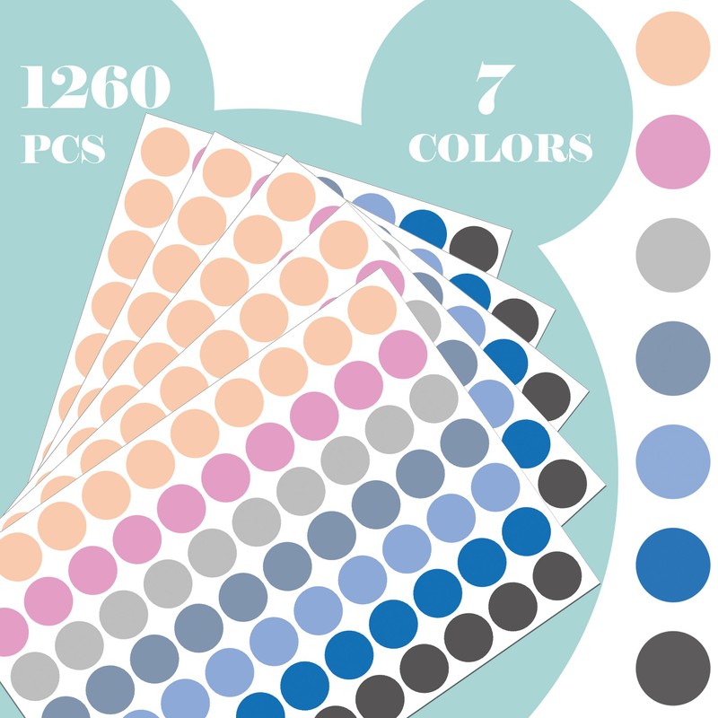 YSHIHE Garage Sale Stickers 3/4" Dot Stickers 7 Colored Price