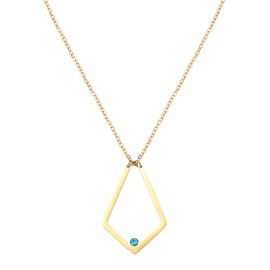 RAMUS KATEN Dainty Ring 14K Gold Plated Necklace Holder Ring Pendant Necklace Keeper With Birthstone for Women Jewelry, Stainless Steel, No Gemstone