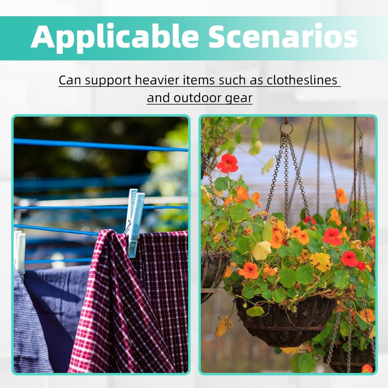 GLSJA 12 Pack 60mm Square M4 Loop Hooks - Adhesive