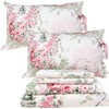 ABREEZE Sheets Set Queen Floral Sheets 100% Cotton Elegant Farmhouse