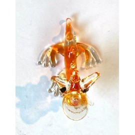 Ganz World Miniature Mini Glass Collectible Figurine ORANGE DRAGON 1"H