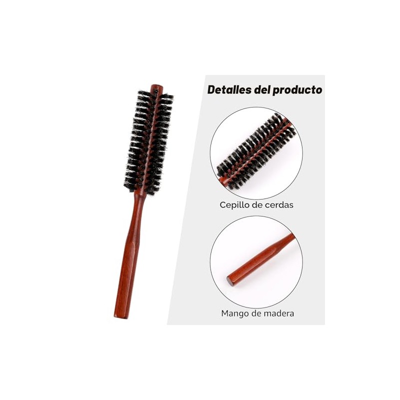 Cepillo de cabello redondo pequeño para cabello fino o corto,