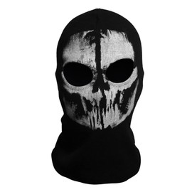 COD Ghost Mask Skull Balaclava MW2 Skeleton Costume Full Head Ski Snood Mask Knitted Windproof Warmer Headwear for Bike Skateboard Motorcycle Snowboard Outdoor Sport, Black01