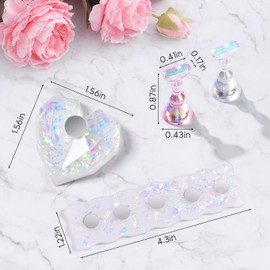 Etercycle Nail Stand, 2 Set Nail Holder For Painting Nails, Magnetic Press On Nail Kit Nail Tech Must Haves Practice Acrylic Nail Art Tools for Home DIY Salon Nails Display with 96 Pcs Sticky Putty