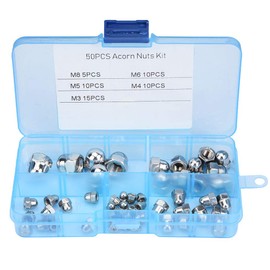 Hex Acorn Nut, 50pcs Stainless Steel Acorn Hex Nuts for Home and Office Appliance, Communication Equipment, Ship Assembly, M3/M4/M5/M6/M8