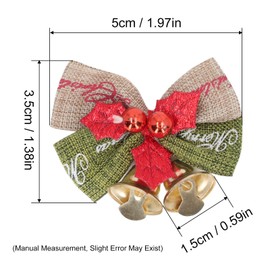 TOPINCN Mini Campanas con Lazo, Durabilidad, Metal, Happy Vibes, Lazo Navideño con Campanas para Decoración de Fiesta en Casa y Oficina