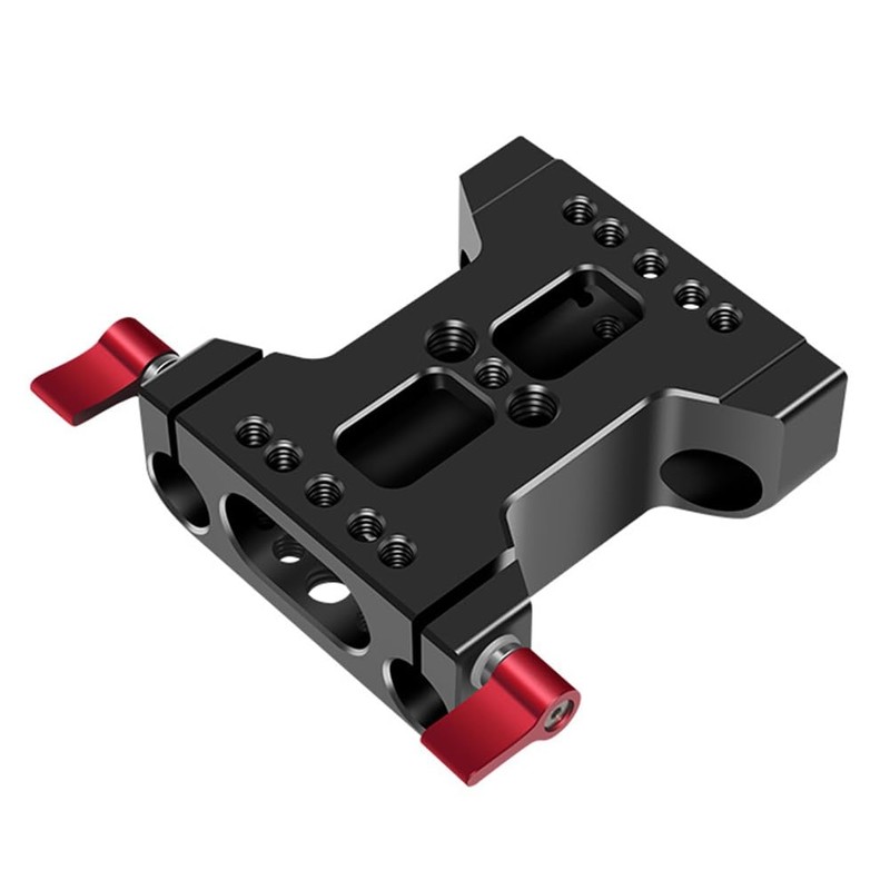Aswalling Camera Base Plate with Dual 15mm Rod Rail Clamp